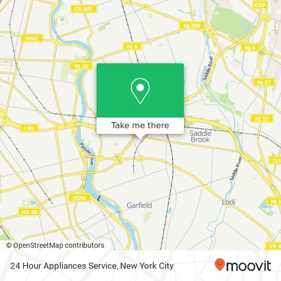 Mapa de 24 Hour Appliances Service