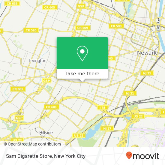 Mapa de Sam Cigarette Store