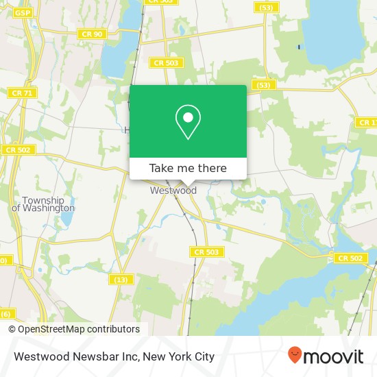 Westwood Newsbar Inc map