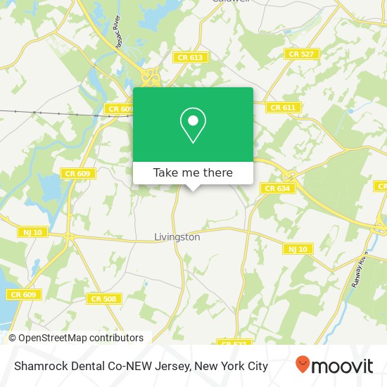 Mapa de Shamrock Dental Co-NEW Jersey