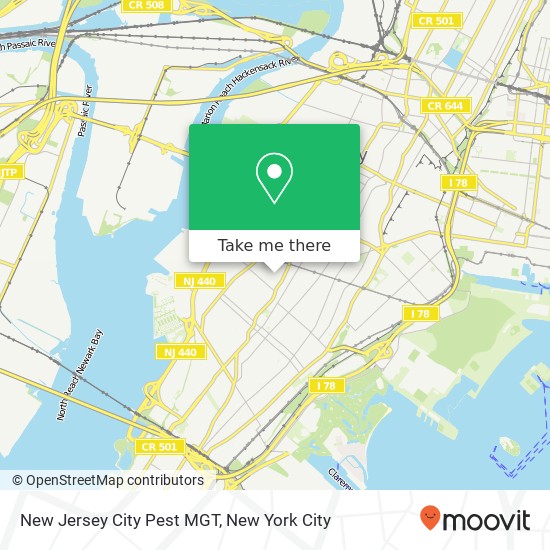 New Jersey City Pest MGT map