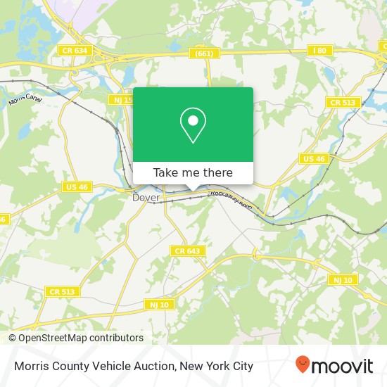 Morris County Vehicle Auction map