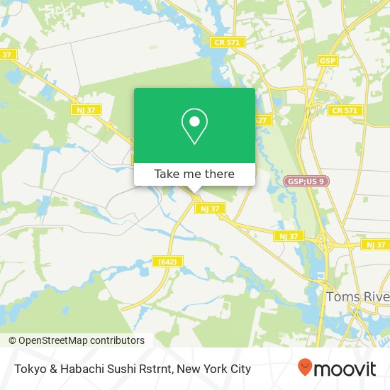 Mapa de Tokyo & Habachi Sushi Rstrnt