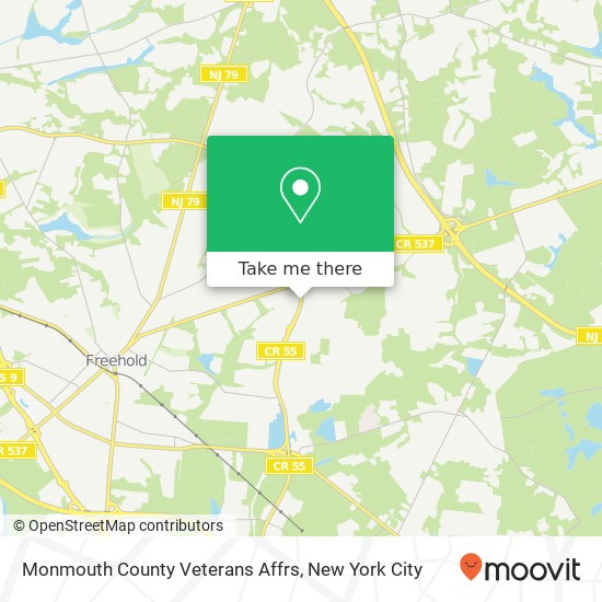 Monmouth County Veterans Affrs map