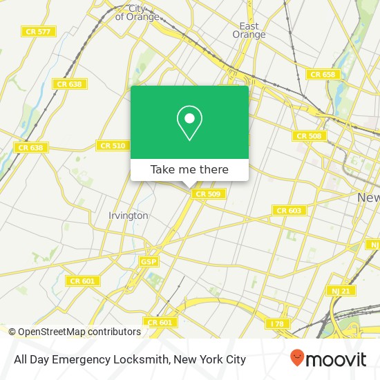 Mapa de All Day Emergency Locksmith