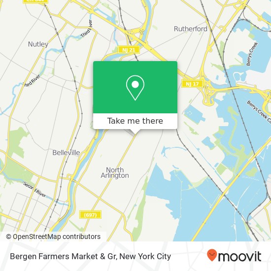 Bergen Farmers Market & Gr map