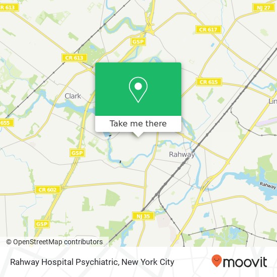 Rahway Hospital Psychiatric map