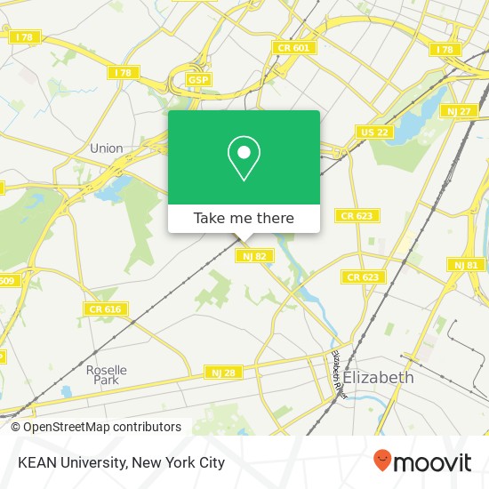 Mapa de KEAN University