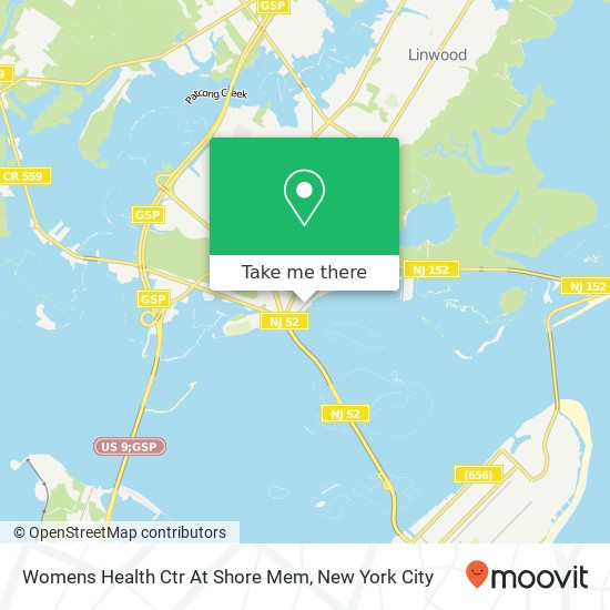 Mapa de Womens Health Ctr At Shore Mem