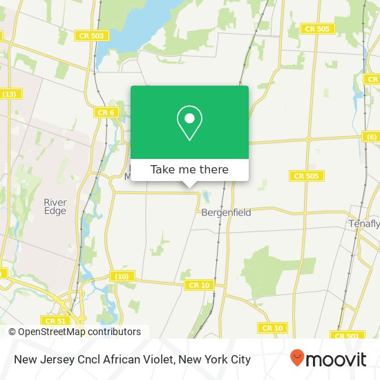 Mapa de New Jersey Cncl African Violet