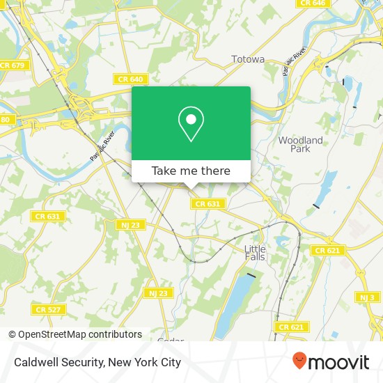 Caldwell Security map