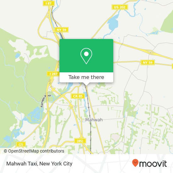 Mapa de Mahwah Taxi