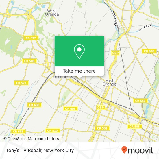 Tony's TV Repair map