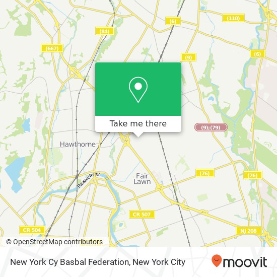 New York Cy Basbal Federation map