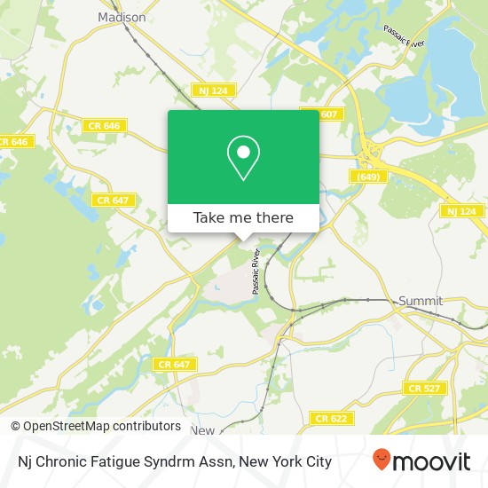 Nj Chronic Fatigue Syndrm Assn map