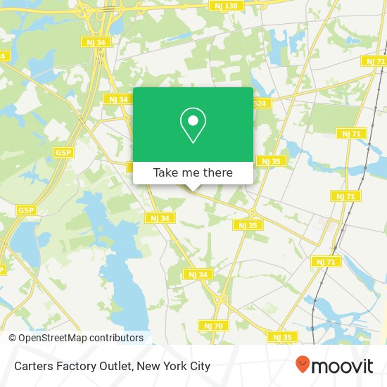 Mapa de Carters Factory Outlet