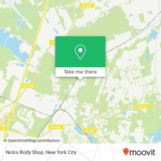 Nicks Body Shop map