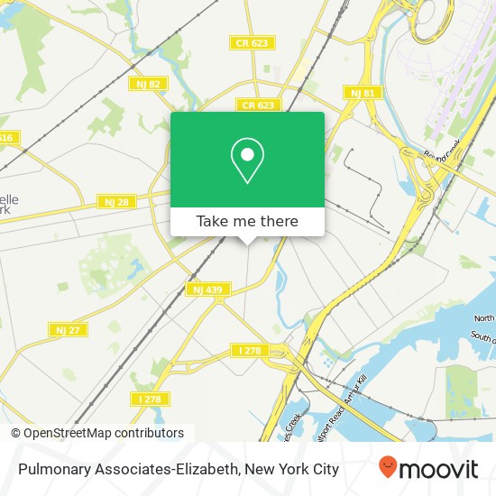 Pulmonary Associates-Elizabeth map