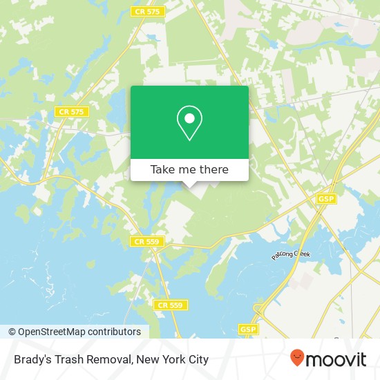 Brady's Trash Removal map