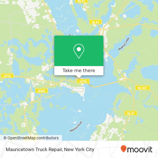 Mapa de Mauricetown Truck Repair