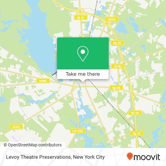 Levoy Theatre Preservations map