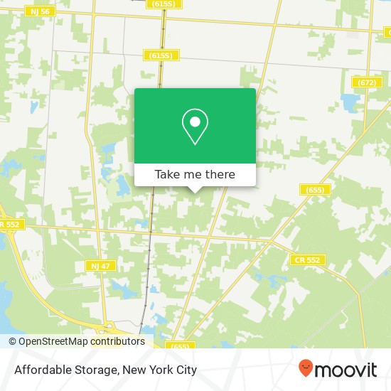 Mapa de Affordable Storage