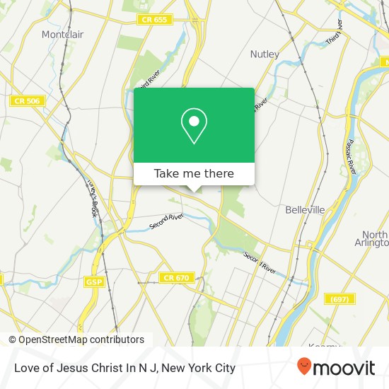 Love of Jesus Christ In N J map