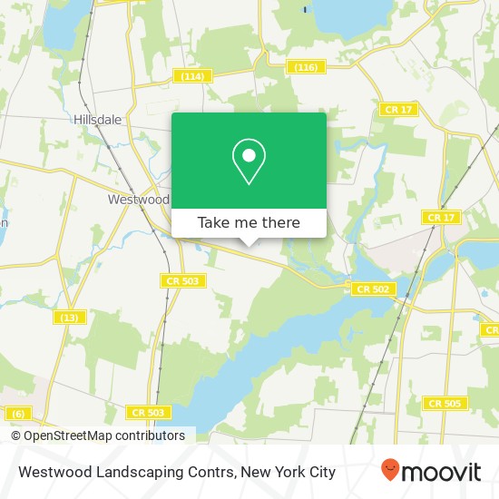 Westwood Landscaping Contrs map