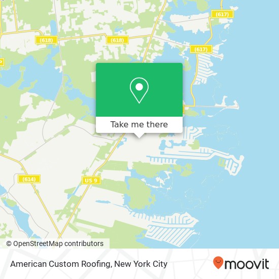 American Custom Roofing map