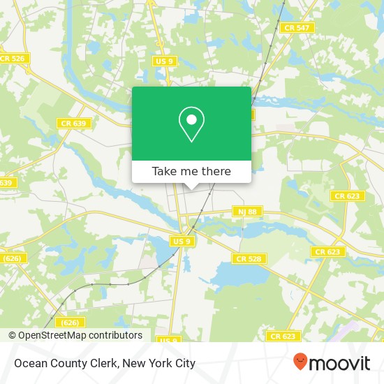 Ocean County Clerk map