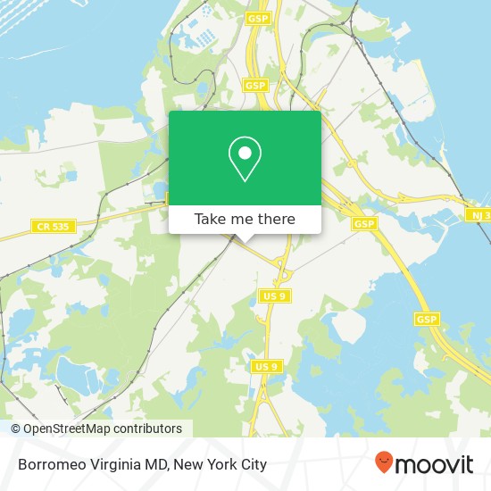 Mapa de Borromeo Virginia MD
