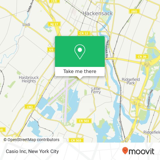 Mapa de Casio Inc