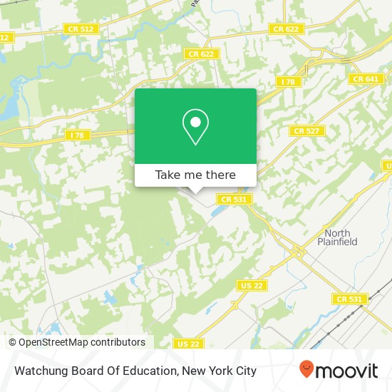 Mapa de Watchung Board Of Education