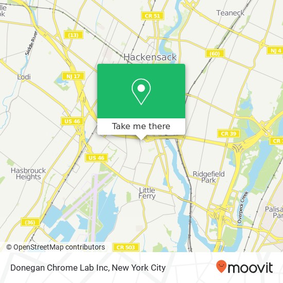 Donegan Chrome Lab Inc map