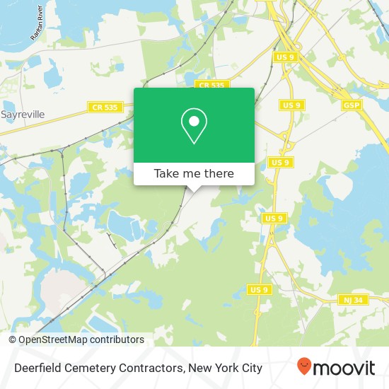 Deerfield Cemetery Contractors map
