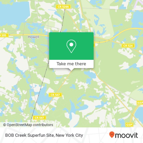 Mapa de BOB Creek Superfun Site