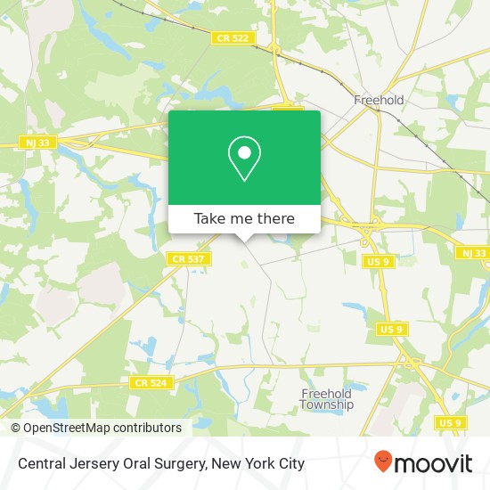 Mapa de Central Jersery Oral Surgery