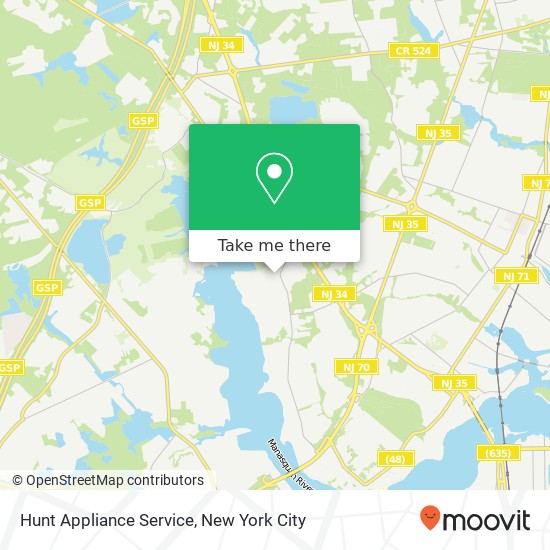 Hunt Appliance Service map