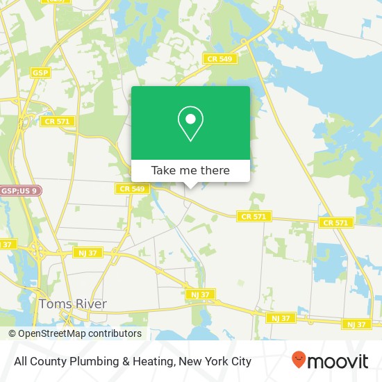 All County Plumbing & Heating map