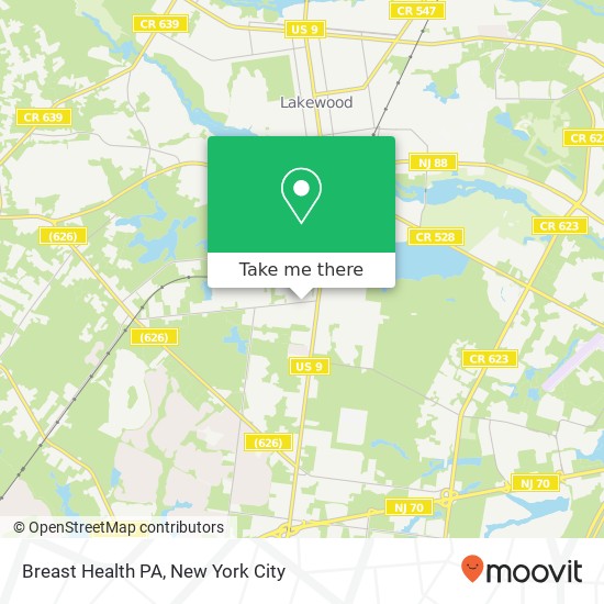 Mapa de Breast Health PA