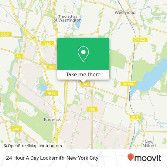 24 Hour A Day Locksmith map