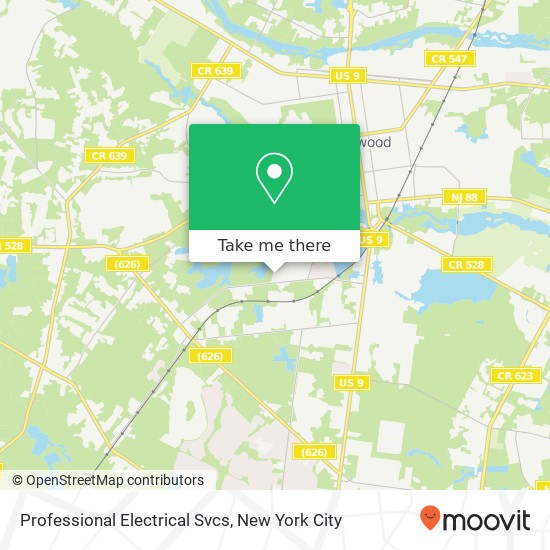 Professional Electrical Svcs map