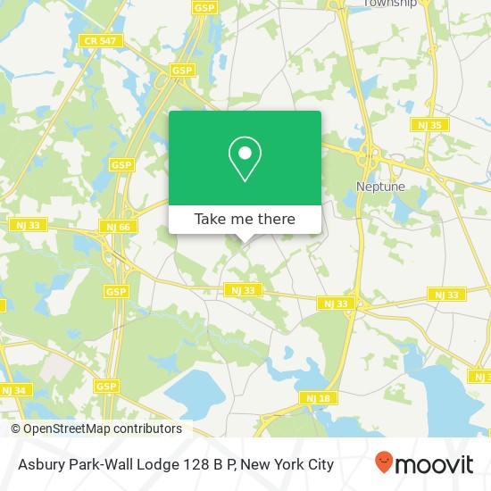 Mapa de Asbury Park-Wall Lodge 128 B P
