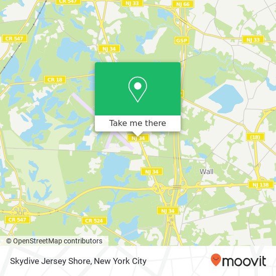 Skydive Jersey Shore map