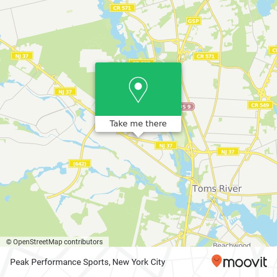 Peak Performance Sports map