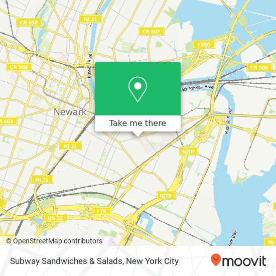 Mapa de Subway Sandwiches & Salads