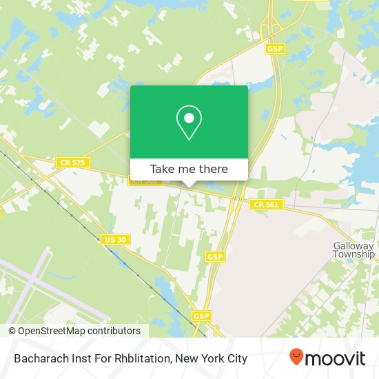 Bacharach Inst For Rhblitation map