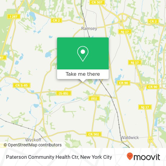 Mapa de Paterson Community Health Ctr