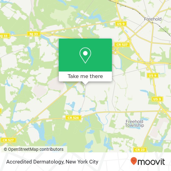 Mapa de Accredited Dermatology