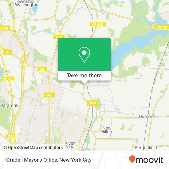 Oradell Mayor's Office map